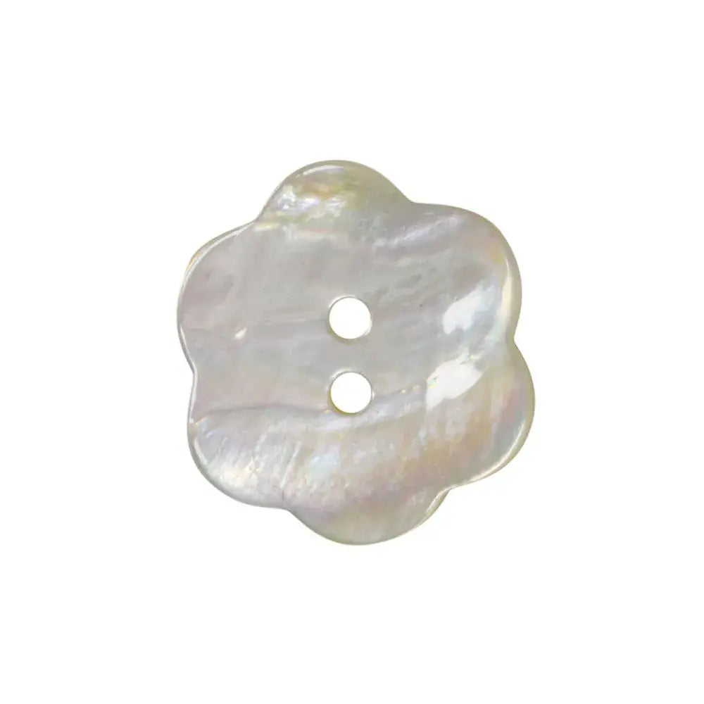 Set of 2 Shell Flower Buttons [X800] 15mm