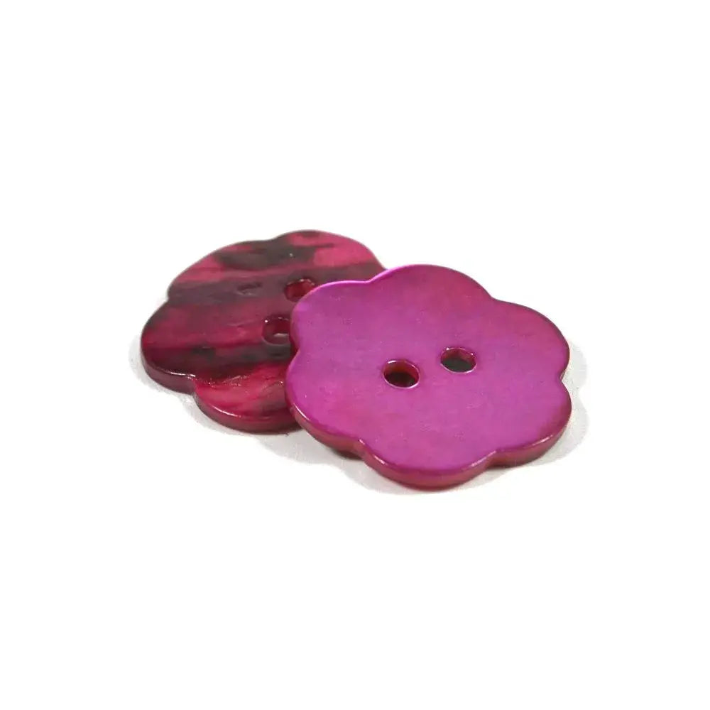 Set of 2 Shell Flower Buttons [X800] 15mm