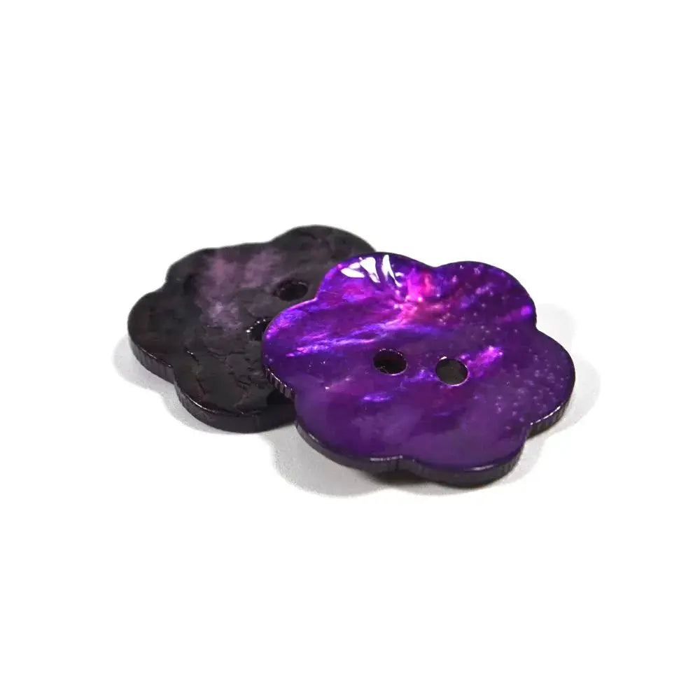 Set of 2 Shell Flower Buttons [X800] 15mm