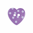 Set of 4 Polka Dot Love Heart Buttons [K788] 15mm