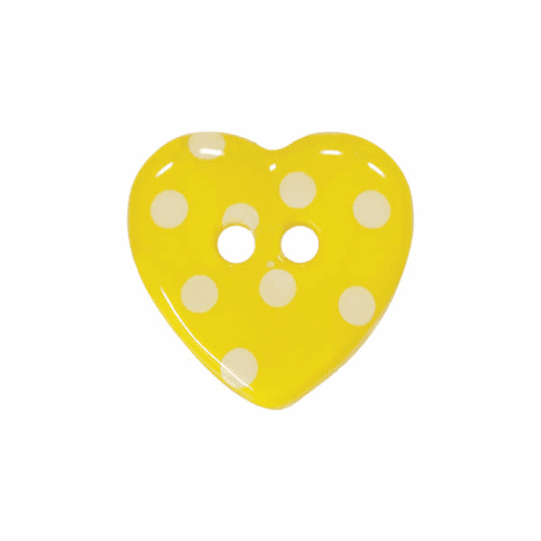 Set of 4 Polka Dot Love Heart Buttons [K788] 15mm