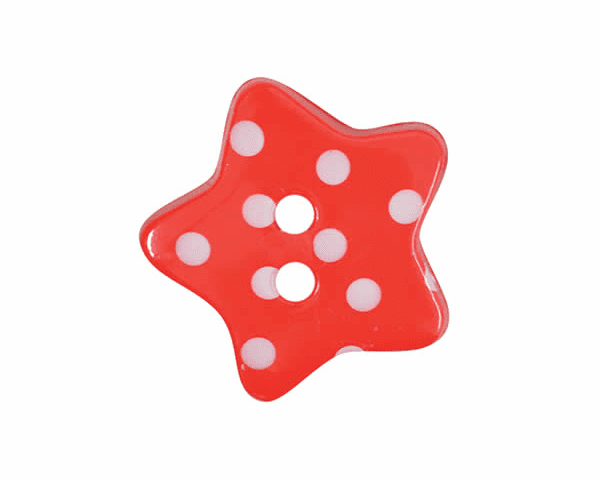 Set of 4 Polka Dot Star Buttons [K790] 18mm