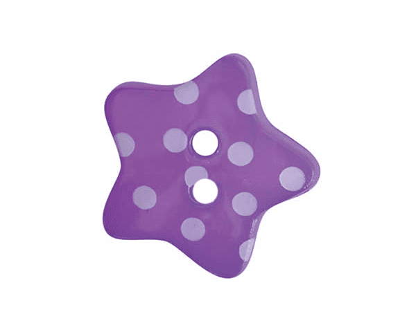 Set of 4 Polka Dot Star Buttons [K790] 18mm