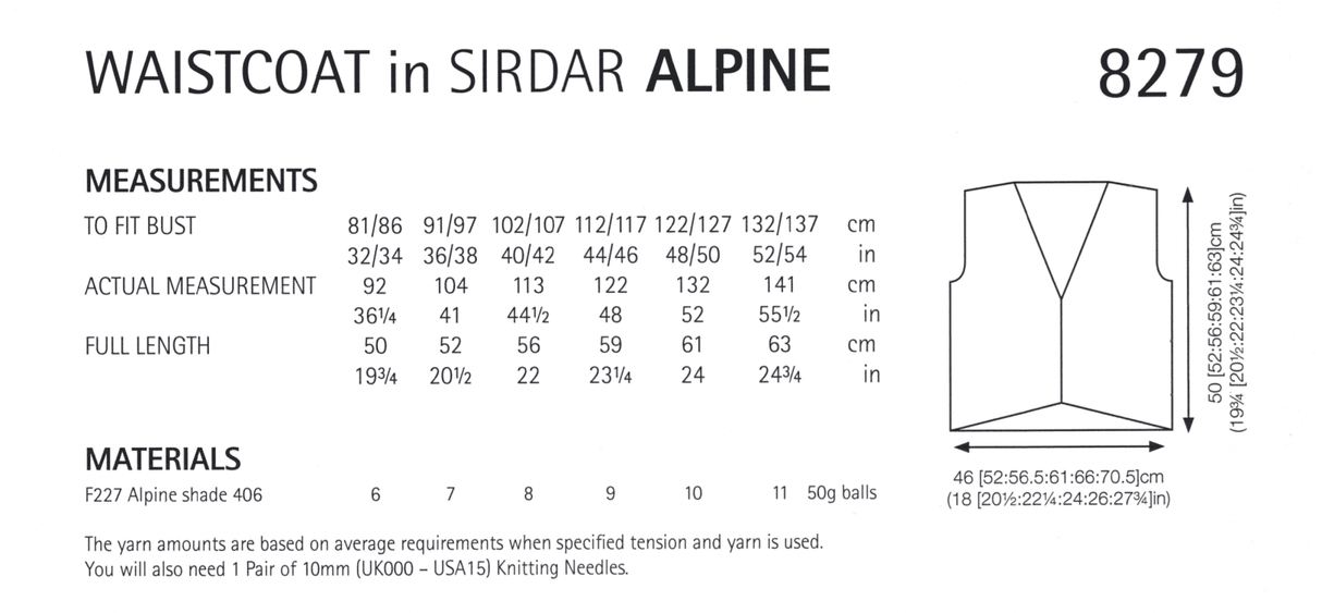 Sirdar Alpine Super Chunky Jacket Pattern 8279