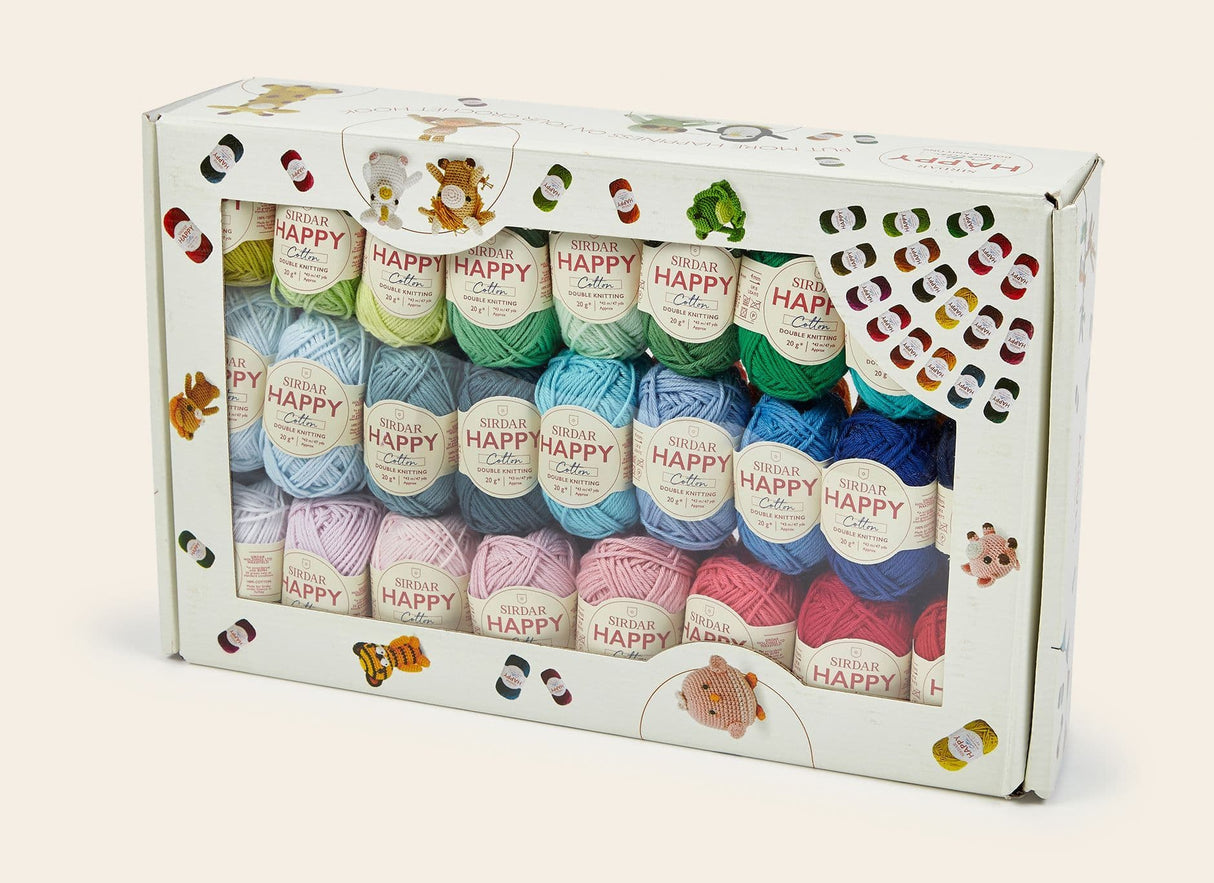 Sirdar Happy Cotton Assortment Box - 50 Colours