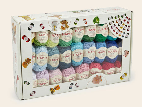 Sirdar Happy Cotton Assortment Box - 50 Colours