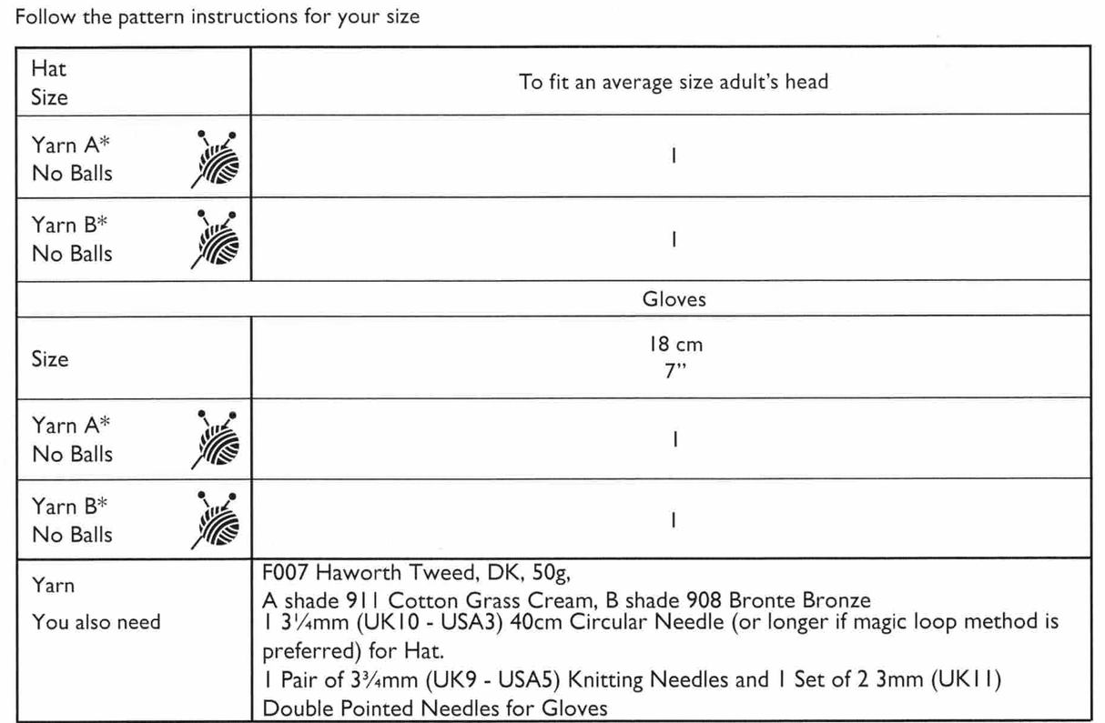 Sirdar Haworth Tweed DK Hat & Gloves Pattern 10297