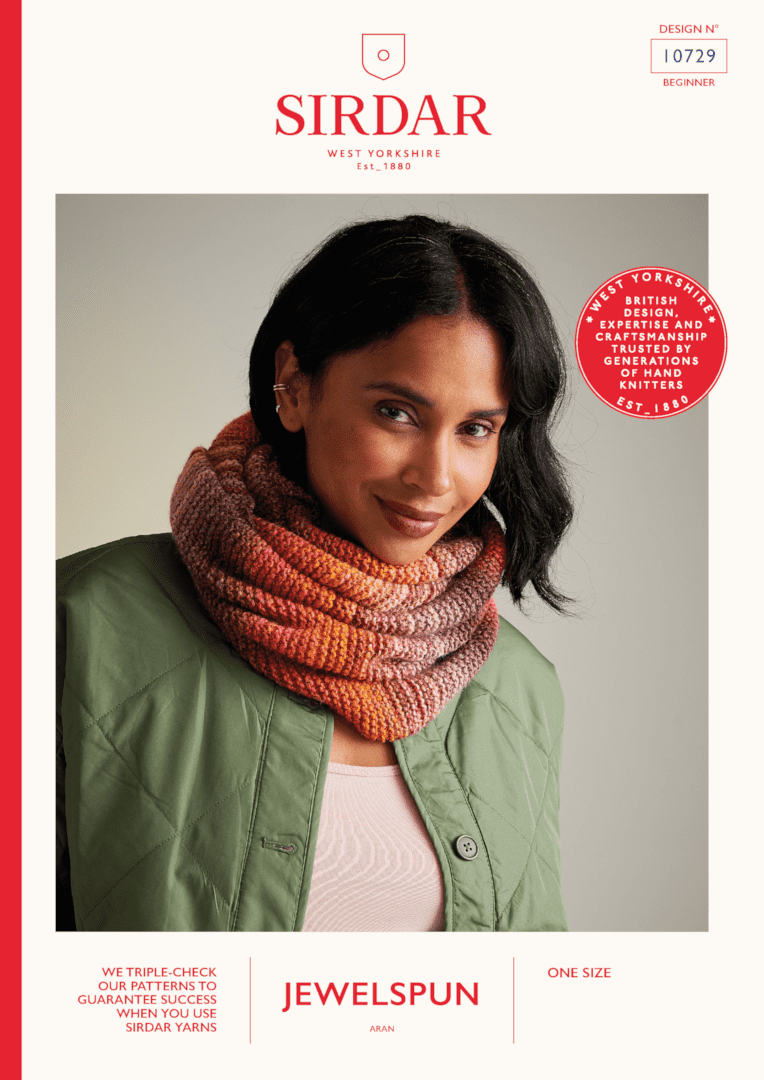 Sirdar Jewelspun Aran Snood Pattern 10729 – Littlewoolshop.com