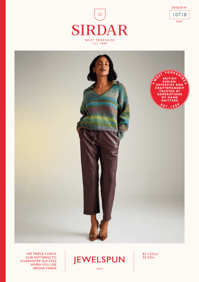 Sirdar Jewelspun Aran Sweater Pattern 10718