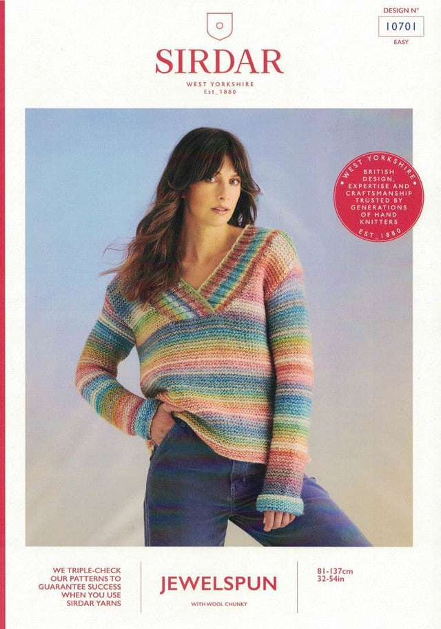 Sirdar Jewelspun Chunky Sweater Pattern 10701