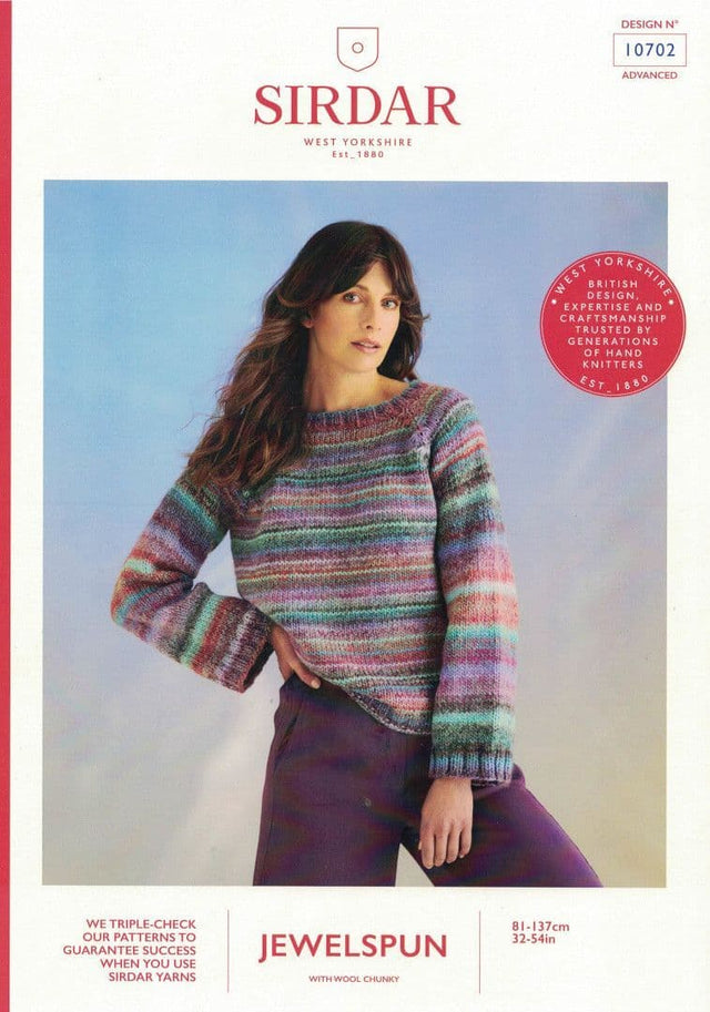 Sirdar Jewelspun Chunky Sweater Pattern 10702