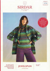 Sirdar Jewelspun Chunky Sweater & Scarf Pattern 10706