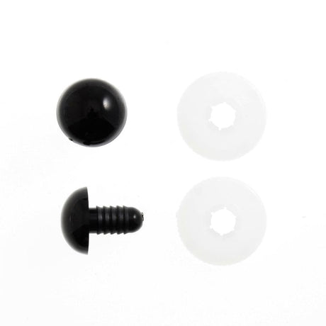 Solid Black Safety Eyes - Set of 2