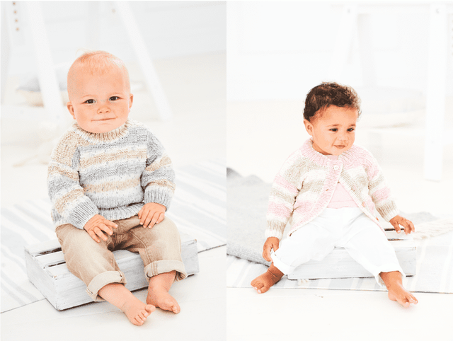 Stylecraft Bambino Prints DK Cardigan & Jumper Pattern 9744