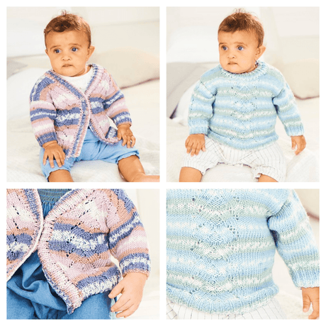 Stylecraft Bambino Prints DK Cardigan & Sweater Pattern 9843