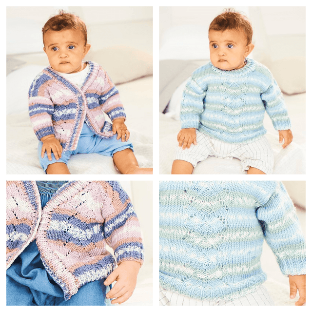 Stylecraft Bambino Prints DK Cardigan & Sweater Pattern 9843