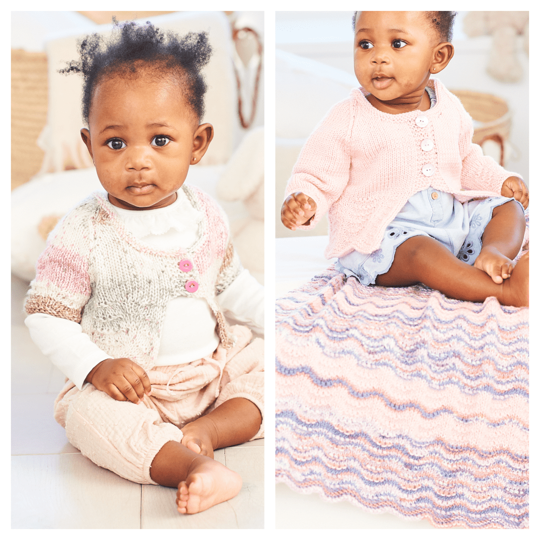 Stylecraft Bambino Prints DK Cardigans and Blanket Pattern 10066