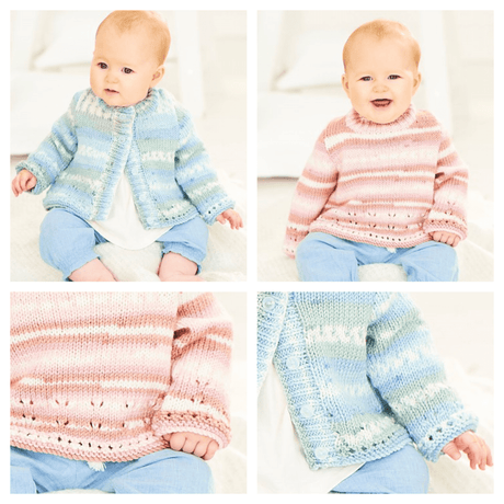 Stylecraft Bambino Prints DK Sweater & Cardigan Pattern 9842