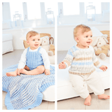 Stylecraft Bambino Prints DK Sweater, Vest and Blanket Pattern 10068