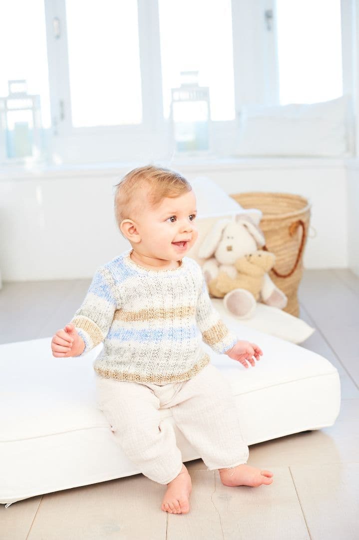 Stylecraft Bambino Prints DK Sweater, Vest and Blanket Pattern 10068