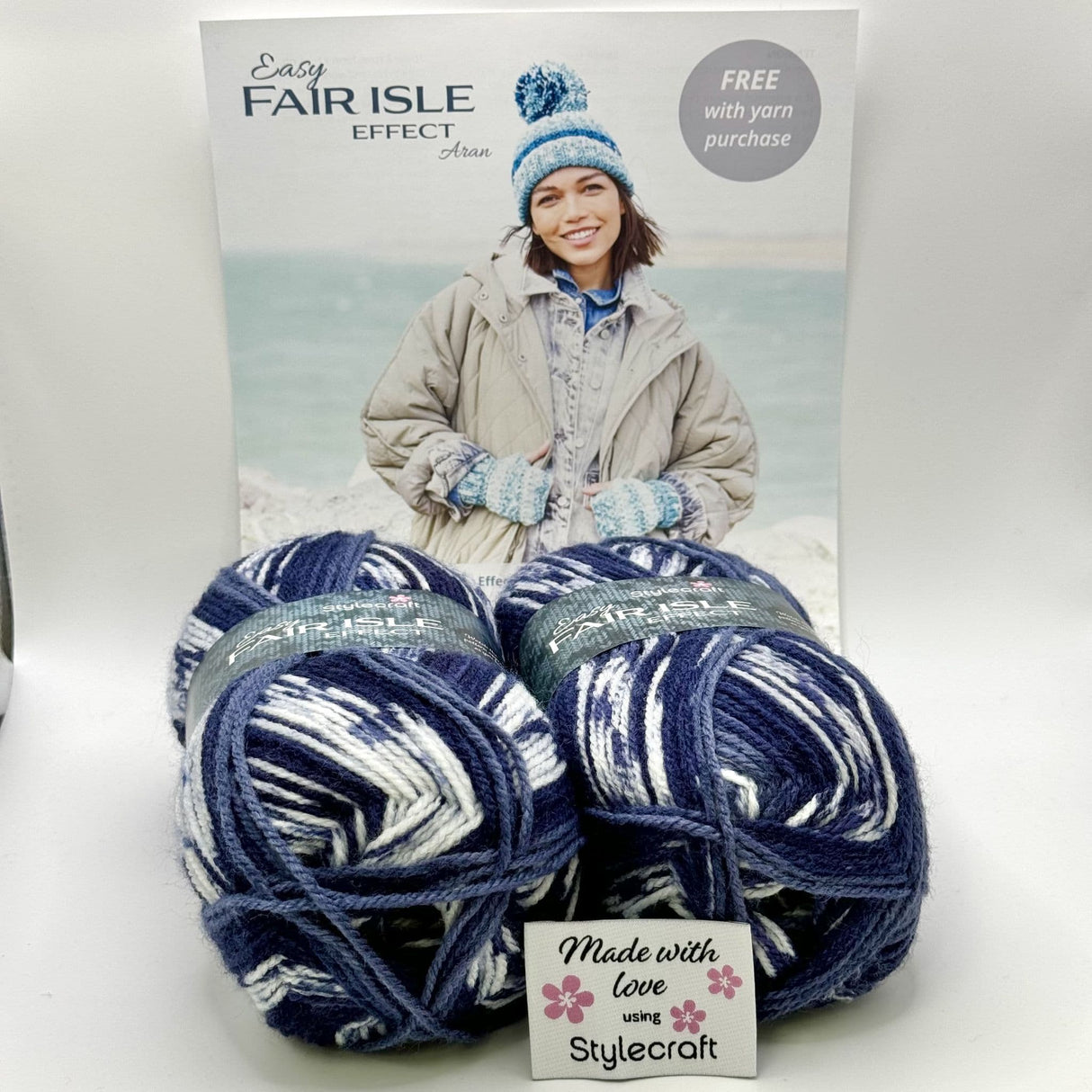 Stylecraft Easy Fair Isle Effect Aran Hat & Mitts Kit