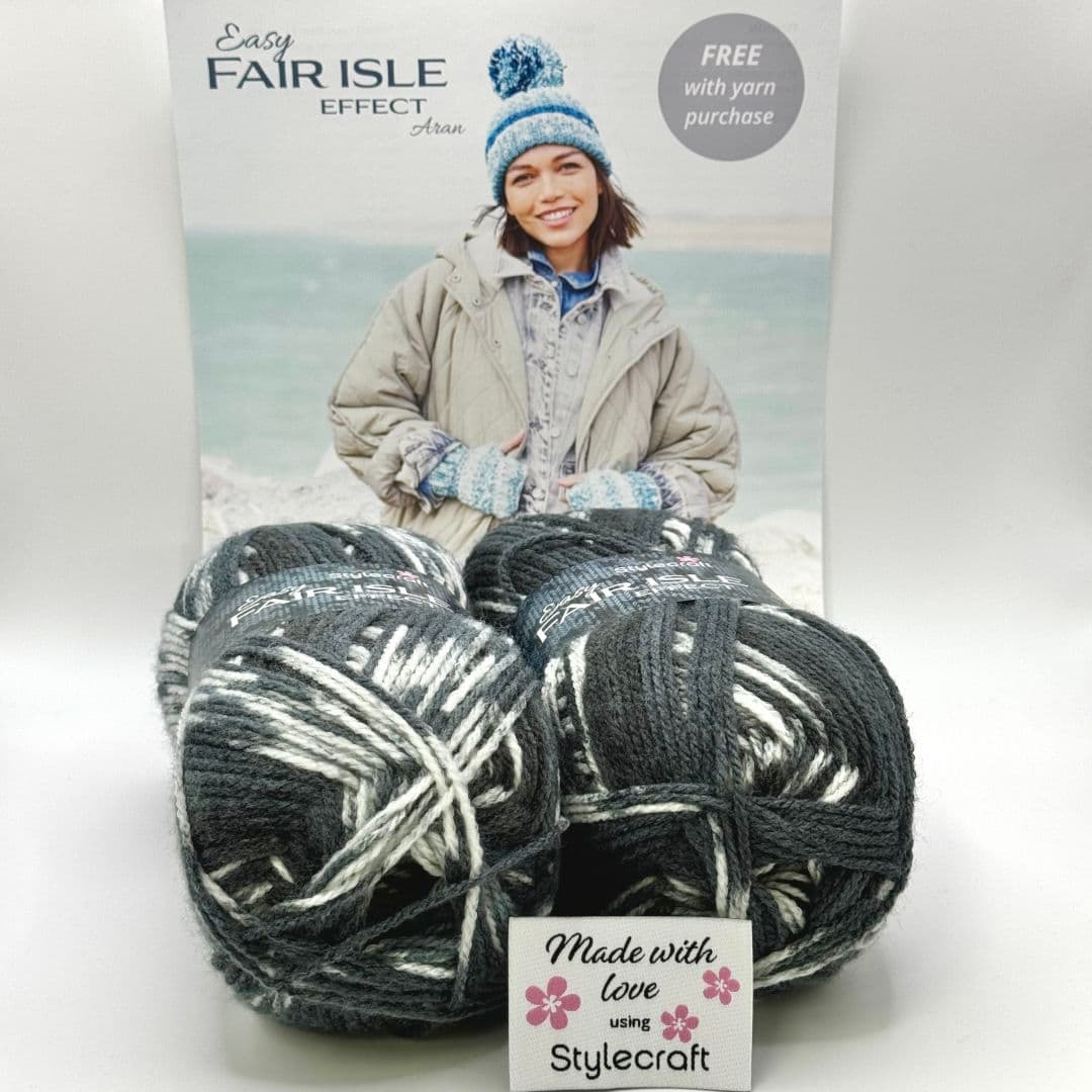 Stylecraft Easy Fair Isle Effect Aran Hat & Mitts Kit