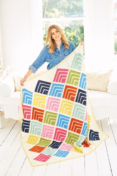 Stylecraft Life DK Mitered Square Blanket Pattern 9956