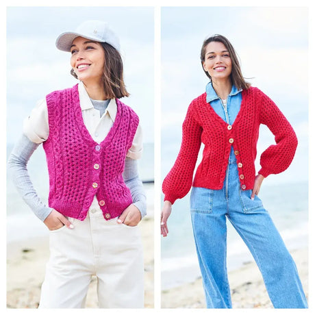 Stylecraft Relove Aran Cardigan and Waistcoat Pattern 10111