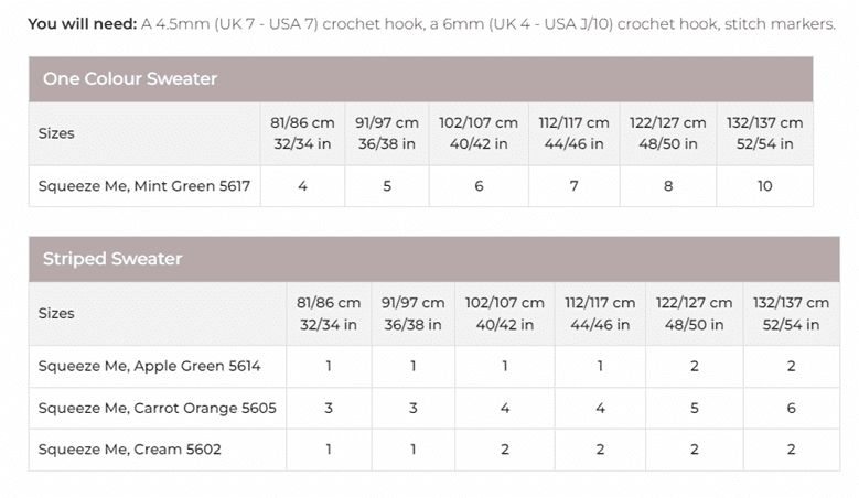 Stylecraft Squeeze Me DK Crochet Sweaters Pattern 10081