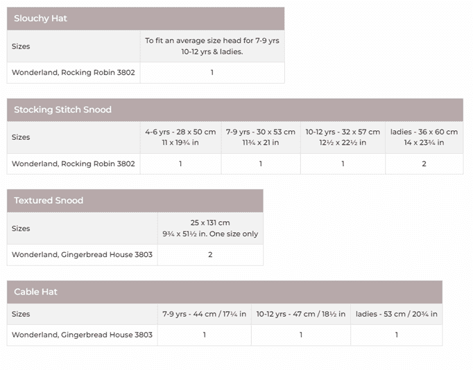 Stylecraft Wonderland Chunky Hats & Snoods Pattern 10027