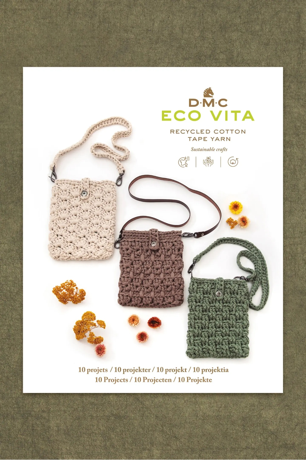 DMC Eco Vita Recycled Cotton Tape Yarn Bags & Accessories Pattern Book 15895