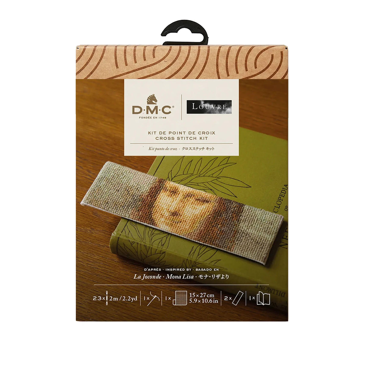 DMC Cross Stitch Le Louvre Stitch Kit Mona Lisa Bookmark
