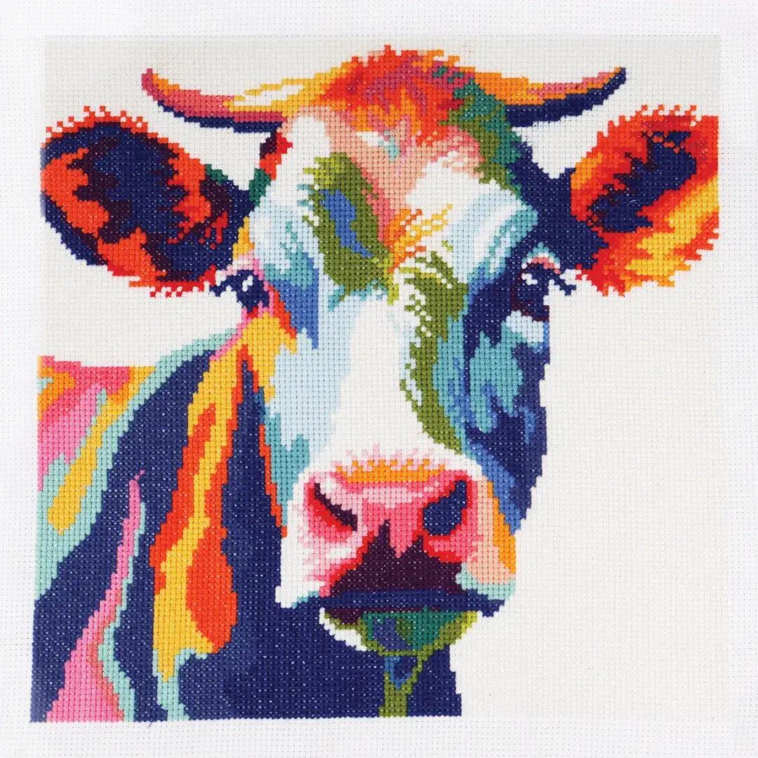 Trimits Counted Cross Stitch Kit - Cow 36 x 36cm