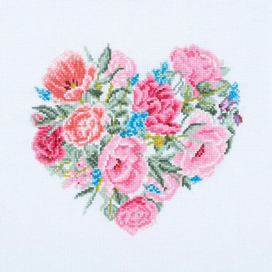 Trimits Counted Cross Stitch Kit - Floral Heart 36 x 36cm