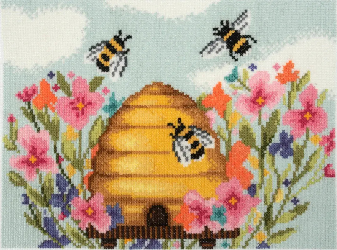 Trimits Counted Cross Stitch Kit - Modern Bee 36 x 36cm