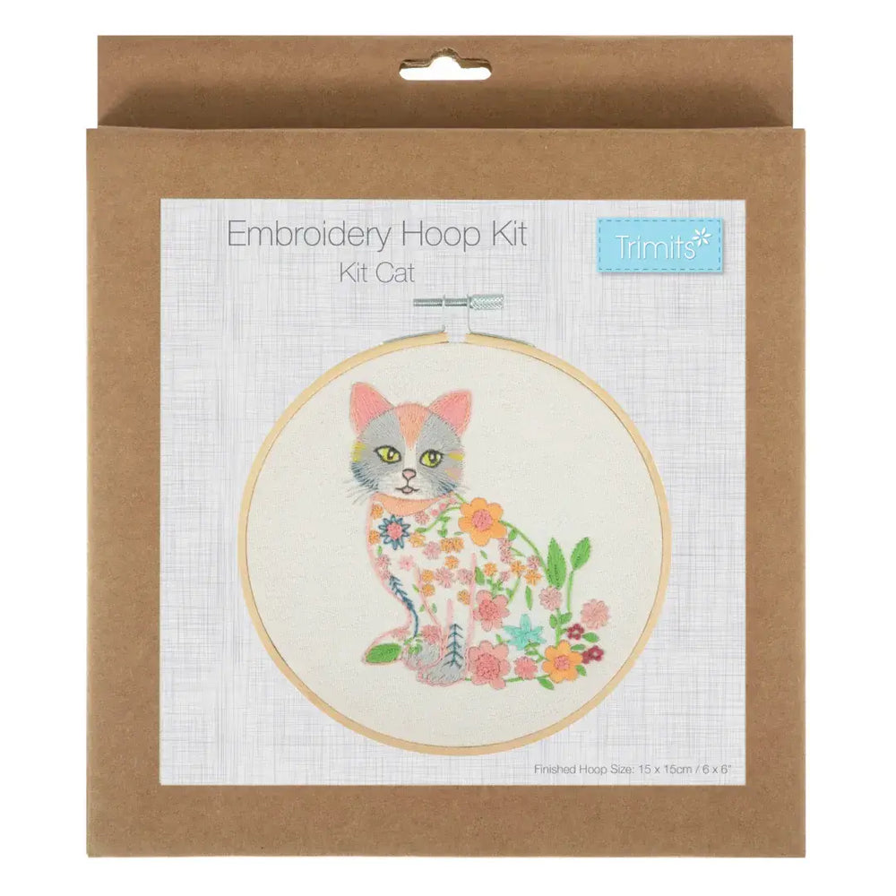 Trimits Embroidery Kit with Hoop: Cat Trimits Embroidery Kit with Hoop: Cat