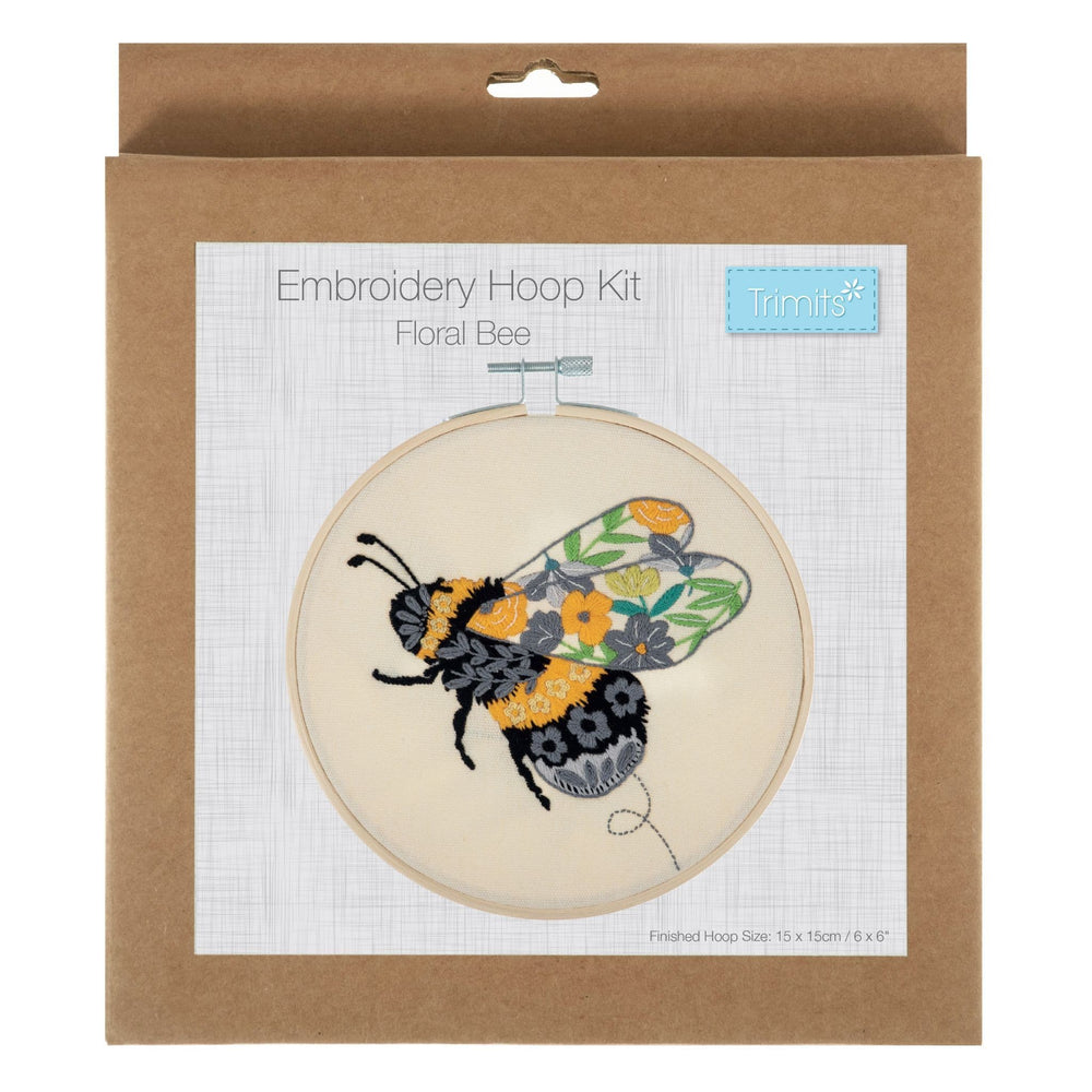 Trimits Embroidery Kit with Hoop: Bee Trimits Embroidery Kit with Hoop: Bee