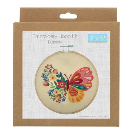 Trimits Embroidery Kit - Floral Butterfly 25 x 25cm