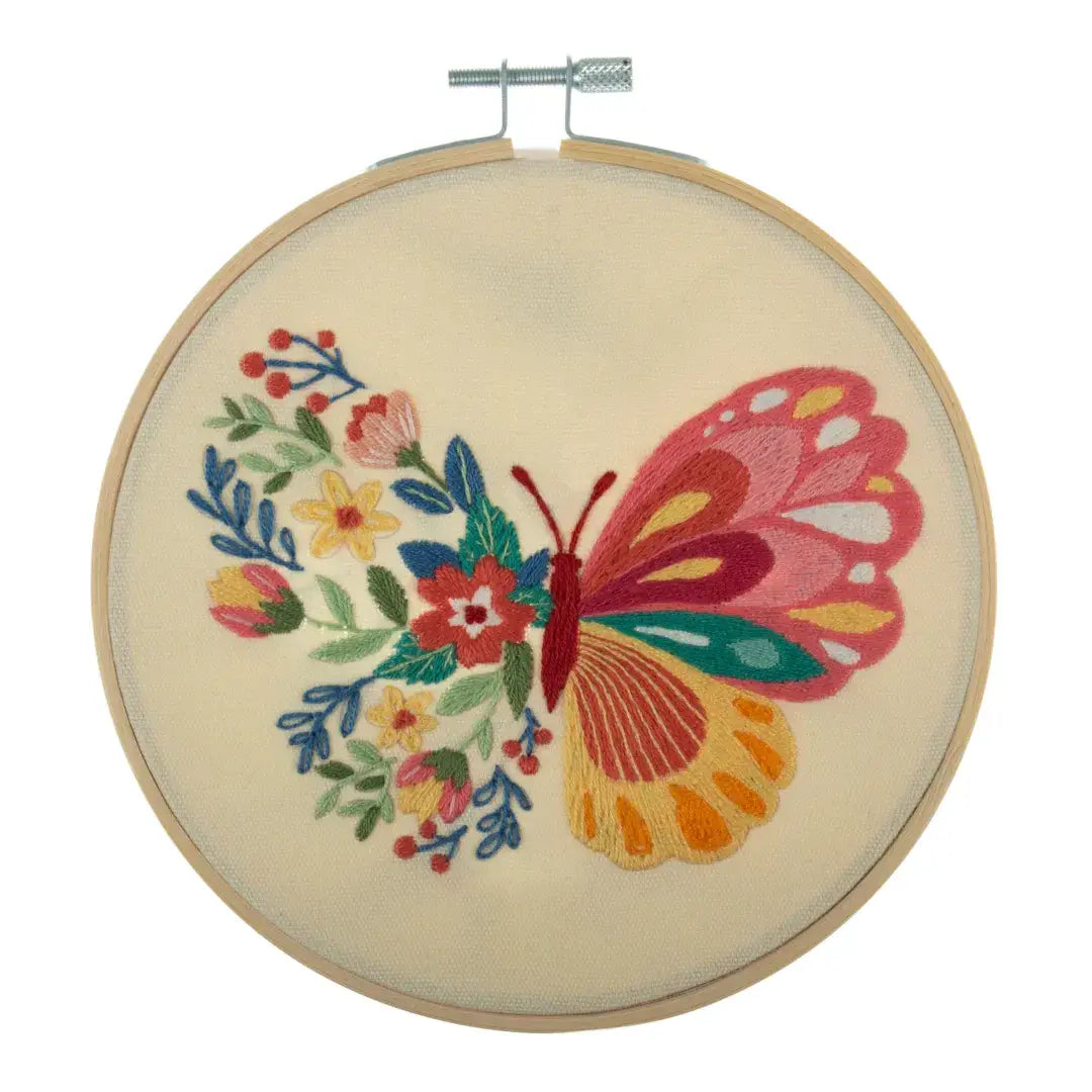 Trimits Embroidery Kit - Floral Butterfly 25 x 25cm