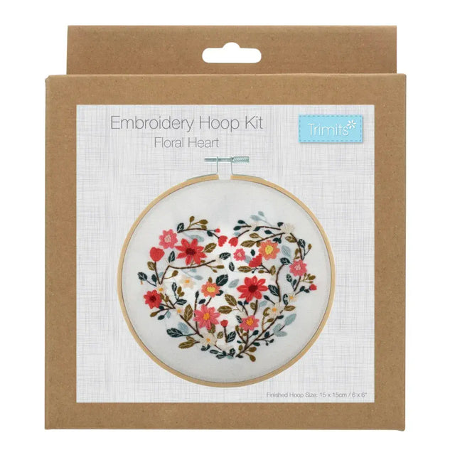 Trimits Embroidery Kit - Floral Heart 25 x 25cm