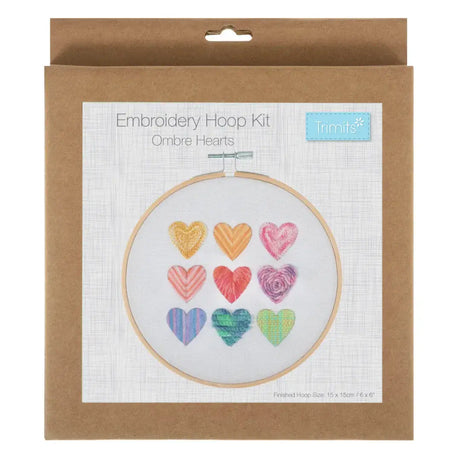 Trimits Embroidery Kit - Ombre Hearts 25 x 25cm