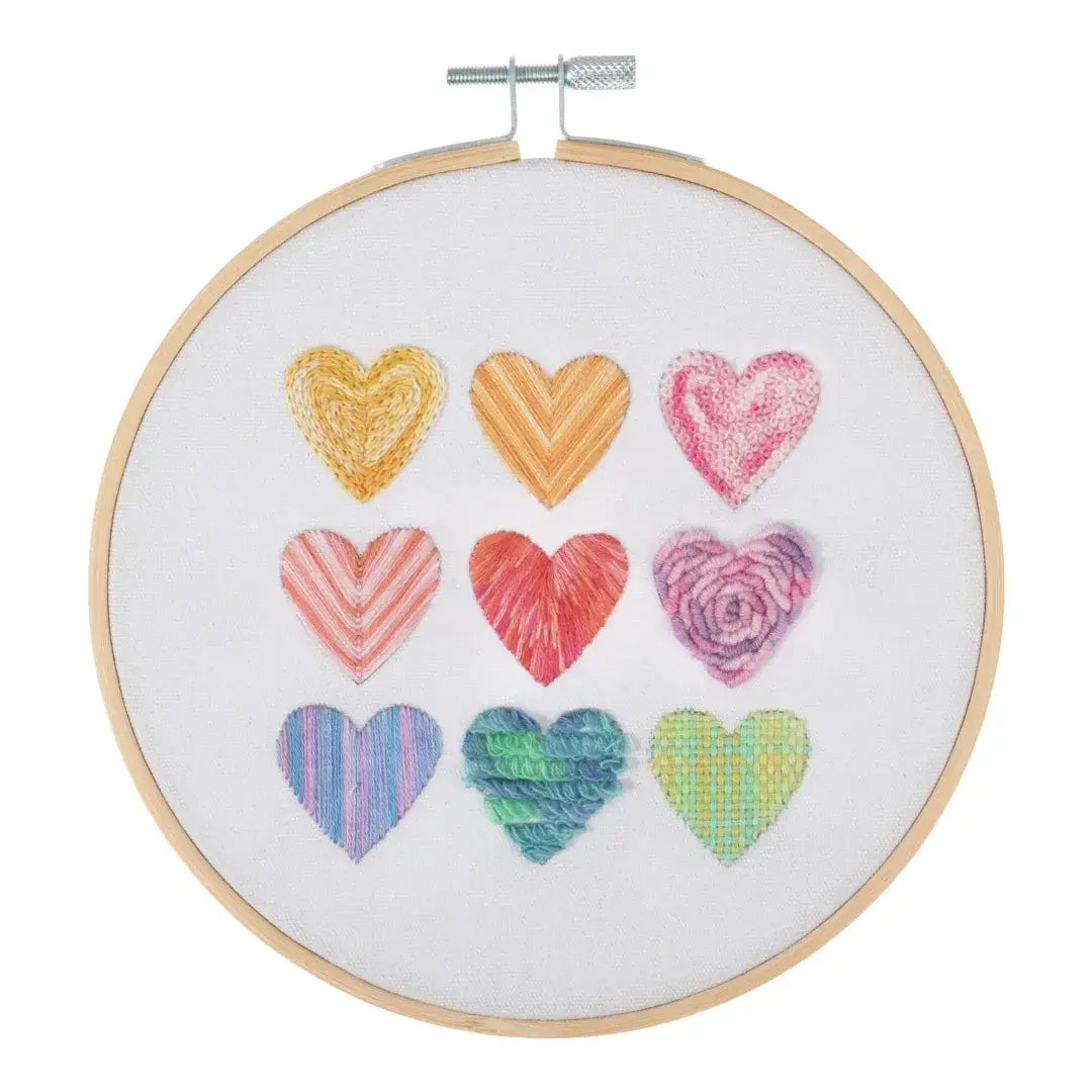 Trimits Embroidery Kit - Ombre Hearts 25 x 25cm