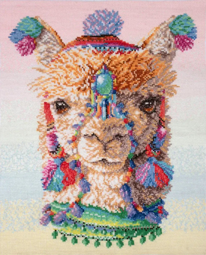 Trimits Printed Cross Stitch Kit - Alpacas 40 x 47cm