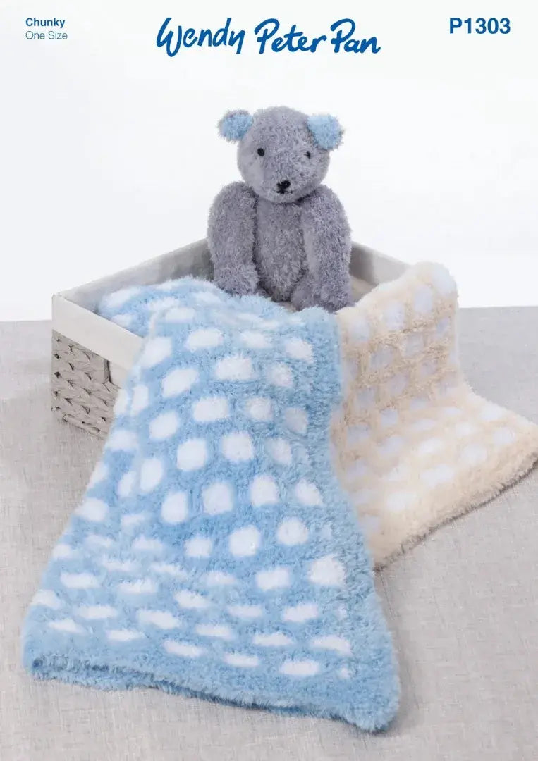 Wendy Peter Pan Precious Chunky Honeycomb Blanket & Teddy Bear Pattern PP1303