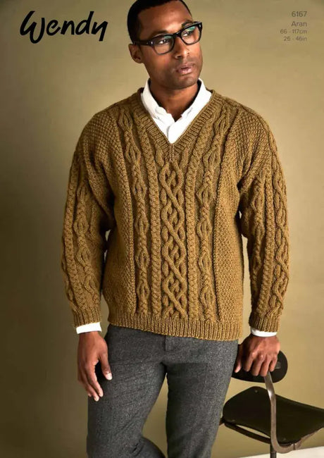 Wendy Pure Wool Aran Sweater Pattern 6167