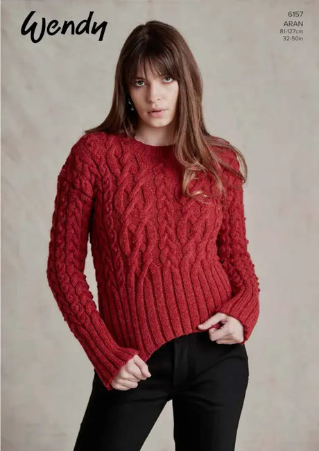 Wendy with Wool Aran Sweater Pattern 6157