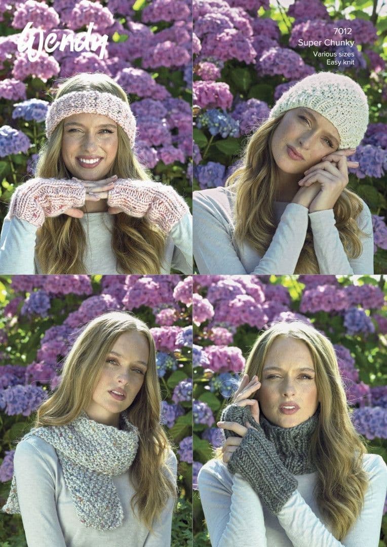 Wendy Wools Knit's Recycled Scarf, Headband, Neck & Wrist Warmers Pattern 7012